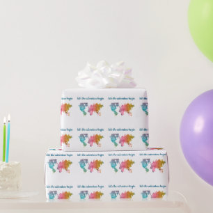 Papier Cadeau Commençons l'aventure dans un monde géométrique co