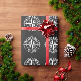 Papier Cadeau Compass star monogram personalizable emblem