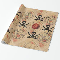 COMPLEXE ET ÉPÈRES, PIRATES CARTE DU TRÉSOR PARCHE