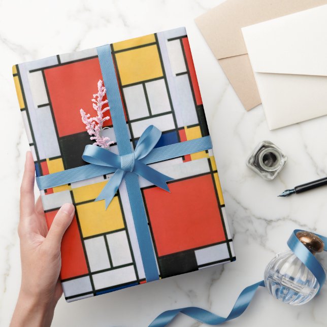 Papier Cadeau Composition Abstraite vintage par Piet Mondrian (Cadeaux)