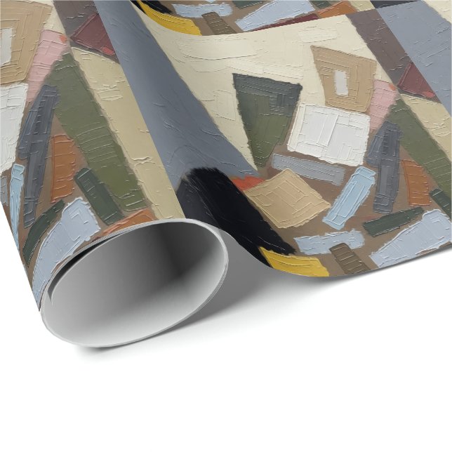 Papier Cadeau Composition d'œuvre d'art abstraite  (Coin rond)
