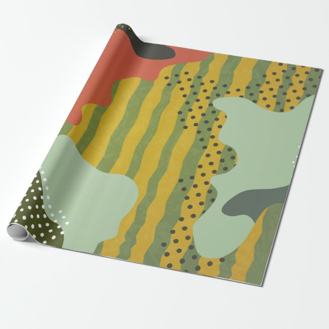 Papier Cadeau Composition géométrique abstraite moderne avec déc (Déroulé)