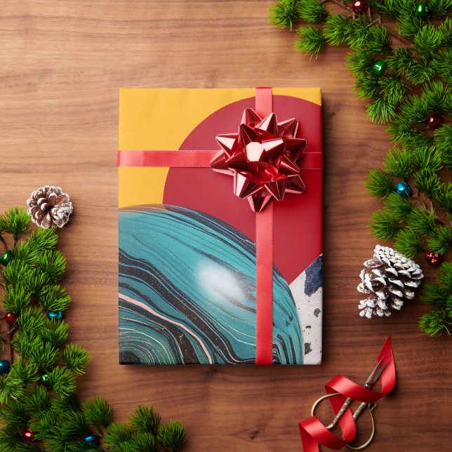 Papier Cadeau Composition géométrique colorée abstraite  (Cadeau de vacances)