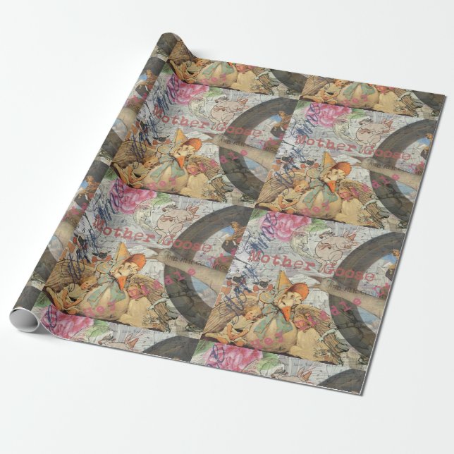 Papier Cadeau Comptine de Mère l'Oie Conte de Fées (Déroulé)
