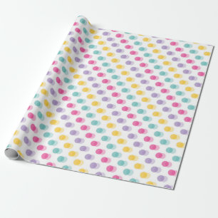 Papier Cadeau Conception à pois avec mélange de couleurs vives