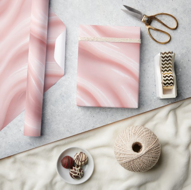 Papier Cadeau Conception Abstraite Crème Rose (Artisanat)