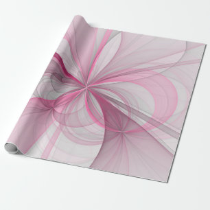 Papier Cadeau Conception Abstraite de fractal rose pâle moderne