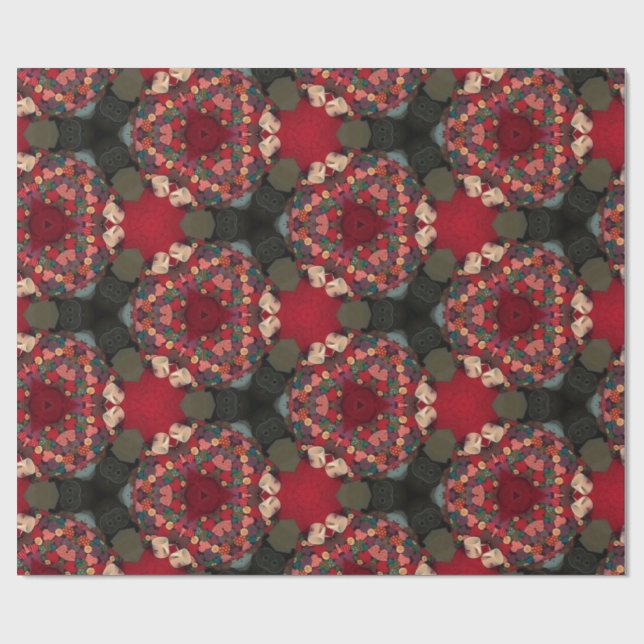 Papier Cadeau Conception Abstraite De Poinsettia Trifectata Ii  (Plat)