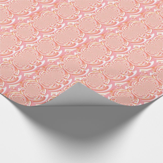 Papier Cadeau Conception Abstraite Éclatement Jaune et Pêche (Coin)