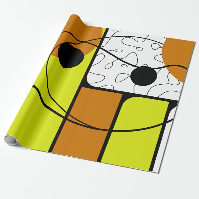 Papier Cadeau Conception Abstraite Géométrique avec des Formes A (Déroulé)