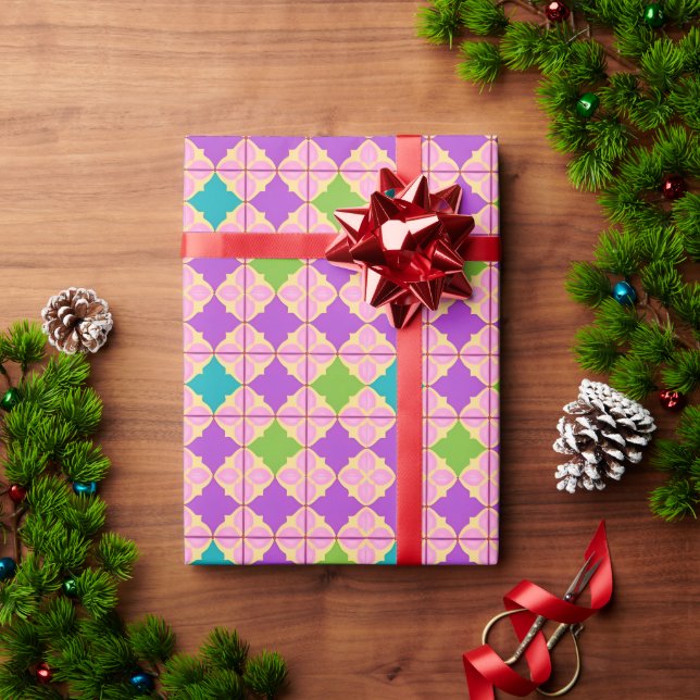 Papier Cadeau Conception Abstraite Géométrique Colorée (Cadeau de vacances)