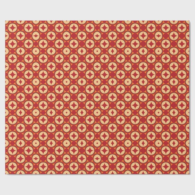 Papier Cadeau Conception Abstraite Géométrique Rouge (Plat)