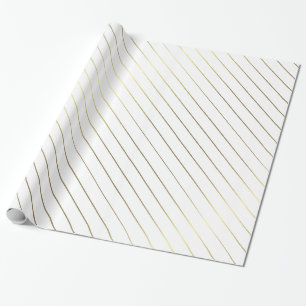 Papier Cadeau Conception brillante de charme rayé d'or élégan