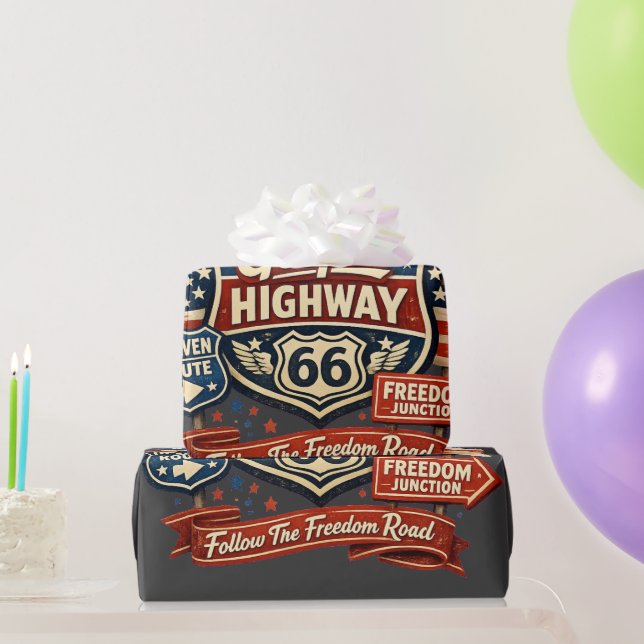 Papier Cadeau Conception chrétienne patriotique de l'autoroute 6 (Cadeaux de fête)