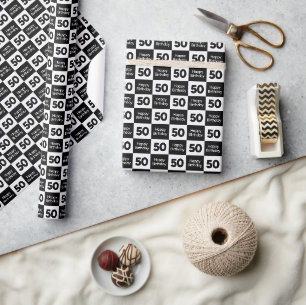 Papier Cadeau Conception damier pour 50e anniversaire