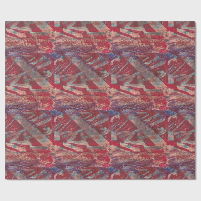Papier Cadeau Conception d'art moderne de motif abstrait rouge g (Plat)
