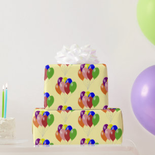 Papier Cadeau Conception de ballons Fond de couleur personnalisa