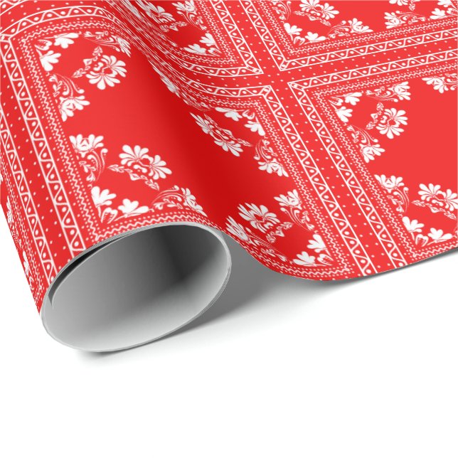 Papier Cadeau conception de bandanna rouge (Coin rond)