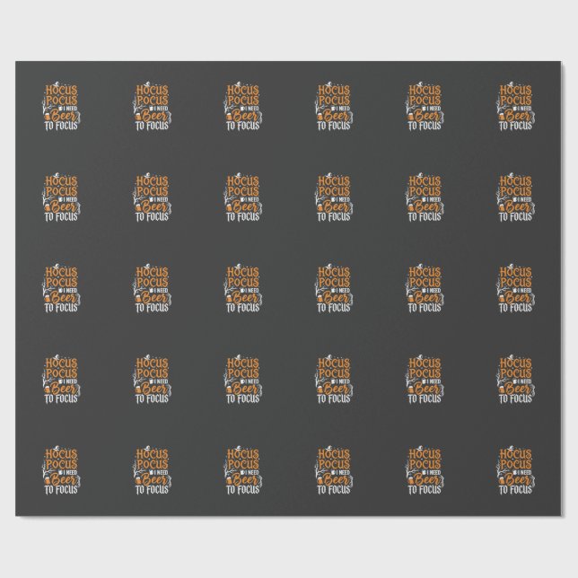 Papier Cadeau Conception de bière Hocus Pocus Halloween_1 (Plat)