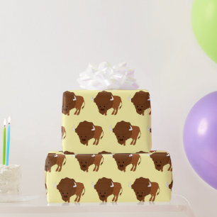Papier Cadeau Conception de bison de couleur de fond