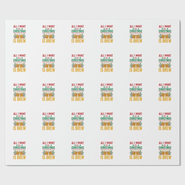 Papier Cadeau Conception de boisson de vacances Christmas Brew (Plat)