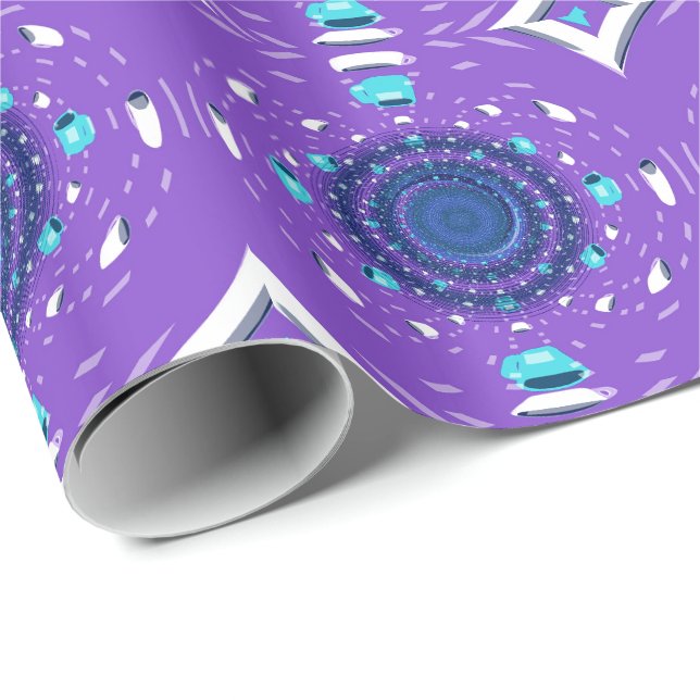 Papier Cadeau Conception de café de couleur violet (Coin rond)