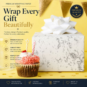 Papier Cadeau Conception de célébration de mariage romantique de