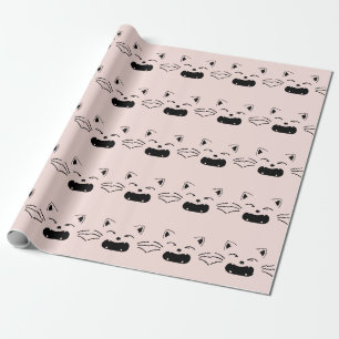 Papier Cadeau Conception de chat mignon Illustration féline ad