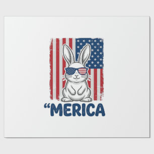 Papier Cadeau Conception de chemise de lapin patriotique Vintage