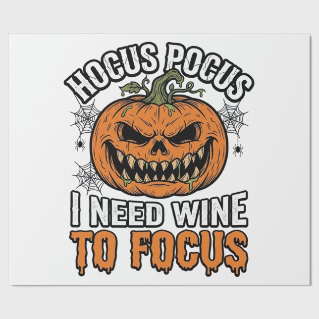 Papier Cadeau Conception de chemise Halloween Citrouille de vin  (Plat)