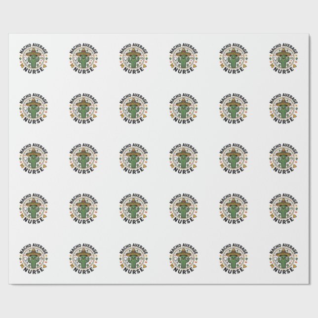 Papier Cadeau Conception de chemise Nacho Average Nurse Cactus F (Plat)