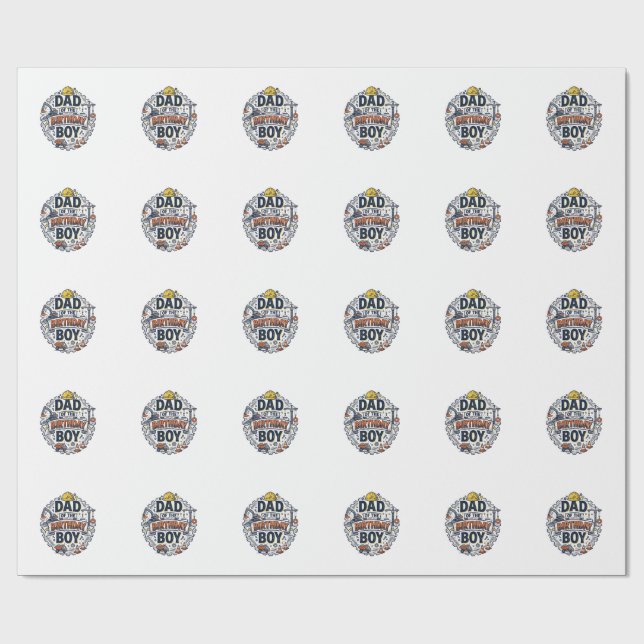 Papier Cadeau Conception de chemise pour papa de chantier du gar (Plat)