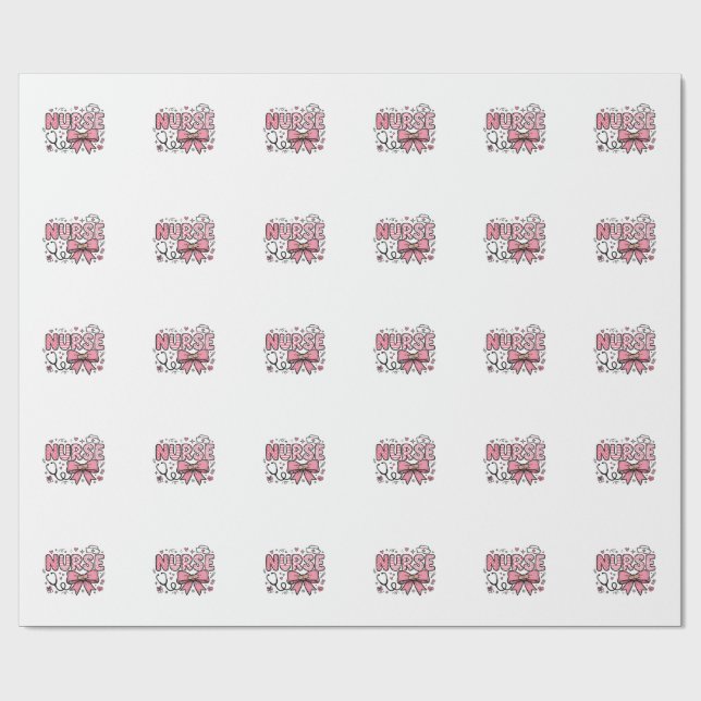 Papier Cadeau Conception de chemise vectorielle Cute Nurse Bow H (Plat)