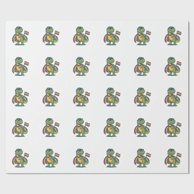 Papier Cadeau Conception de chemise vectorielle de dinosaure de  (Plat)
