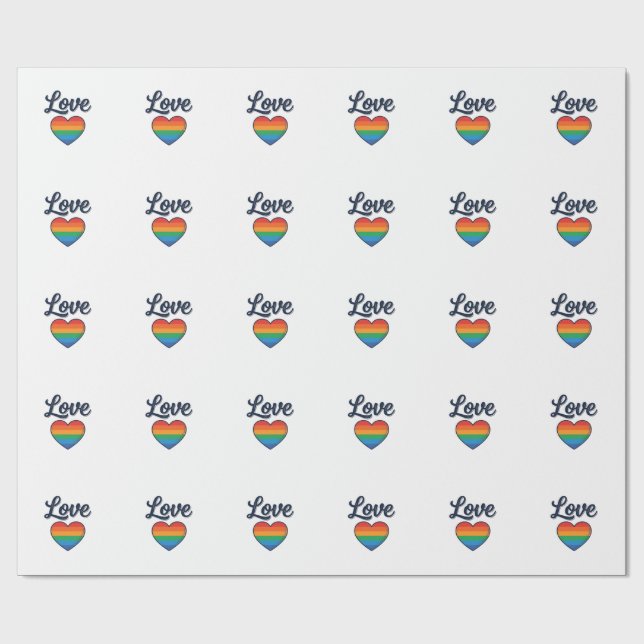 Papier Cadeau Conception de chemise vectorielle Love Rainbow Hea (Plat)
