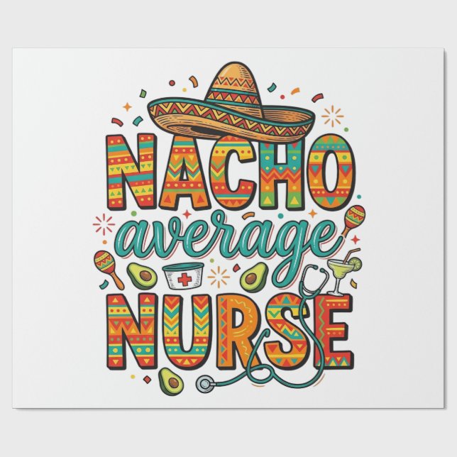 Papier Cadeau Conception de chemise vectorielle Nacho Average Nu (Plat)