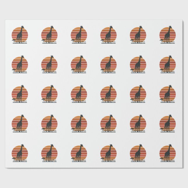 Papier Cadeau Conception de chemise vectorielle Safari Coucher d (Plat)