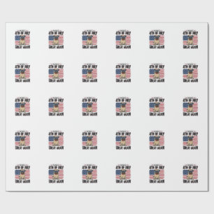 Papier Cadeau Conception de chemise vintage patriotique de pug d
