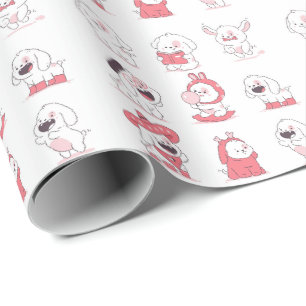 Papier Cadeau conception de chien mignonne kawaii
