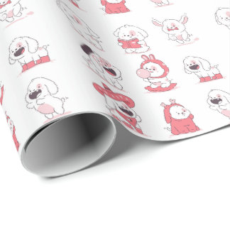 Papier Cadeau conception de chien mignonne kawaii