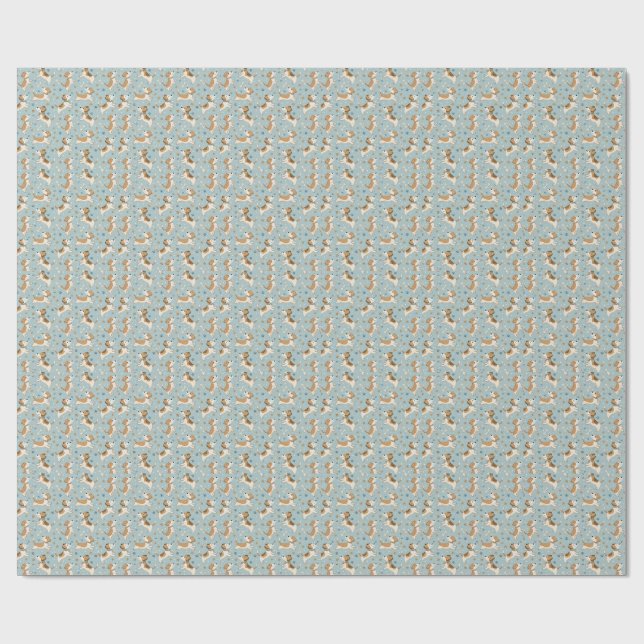 Papier Cadeau Conception de chiot mignon pour les enfants - Moti (Plat)