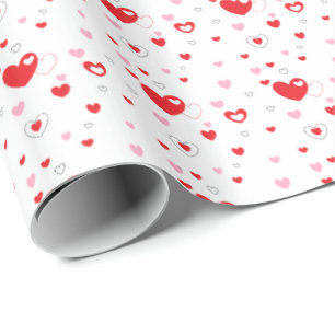 Papier Cadeau Conception de coeurs de la Saint-Valentin