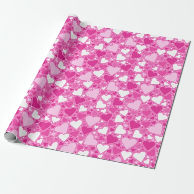 Papier Cadeau Conception de cœurs roses pour la sensibilisation  (Déroulé)