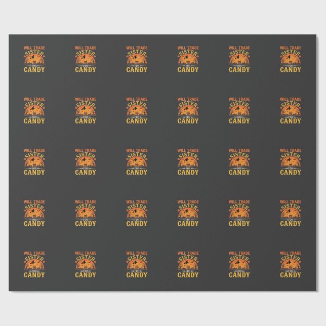 Papier Cadeau Conception de commerce de sœur de Candy Halloween_ (Plat)