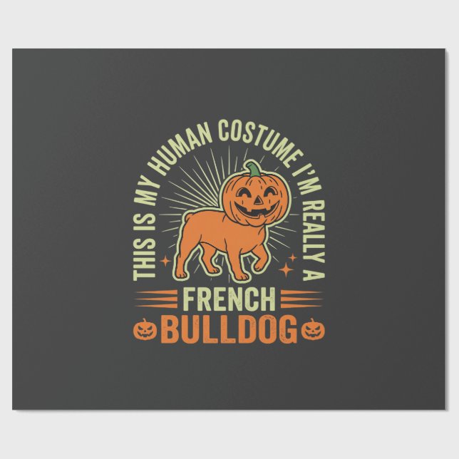 Papier Cadeau Conception de costume humain drôle de chien bouled (Plat)