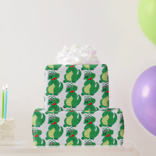 Papier Cadeau Conception de crocodile de toute couleur de fond