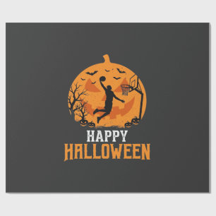 Papier Cadeau Conception de dunk de basket-ball Halloween citrou