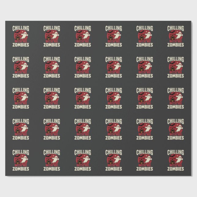 Papier Cadeau Conception de fantôme de zombies qui me glace Hall (Plat)
