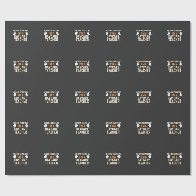 Papier Cadeau Conception de fantôme Halloween pour enseignant en (Plat)
