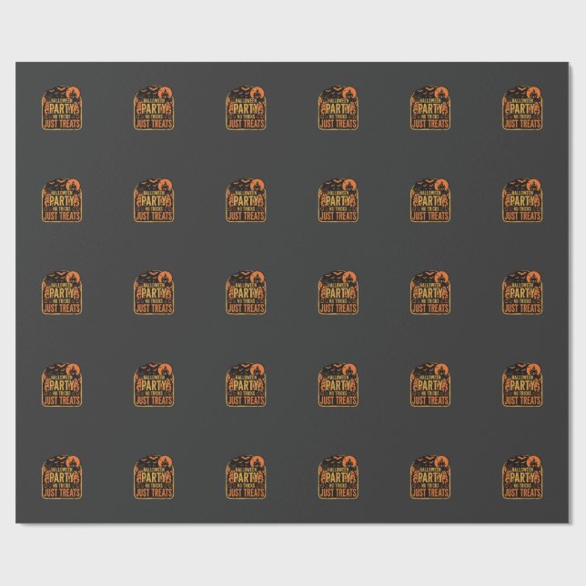 Papier Cadeau Conception de fête d'Halloween pas de tours juste  (Plat)